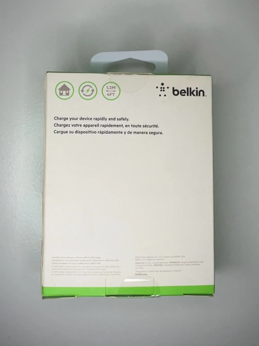 Belkin Black Charger with Green Trim - Universal Home USB Charger + Cable